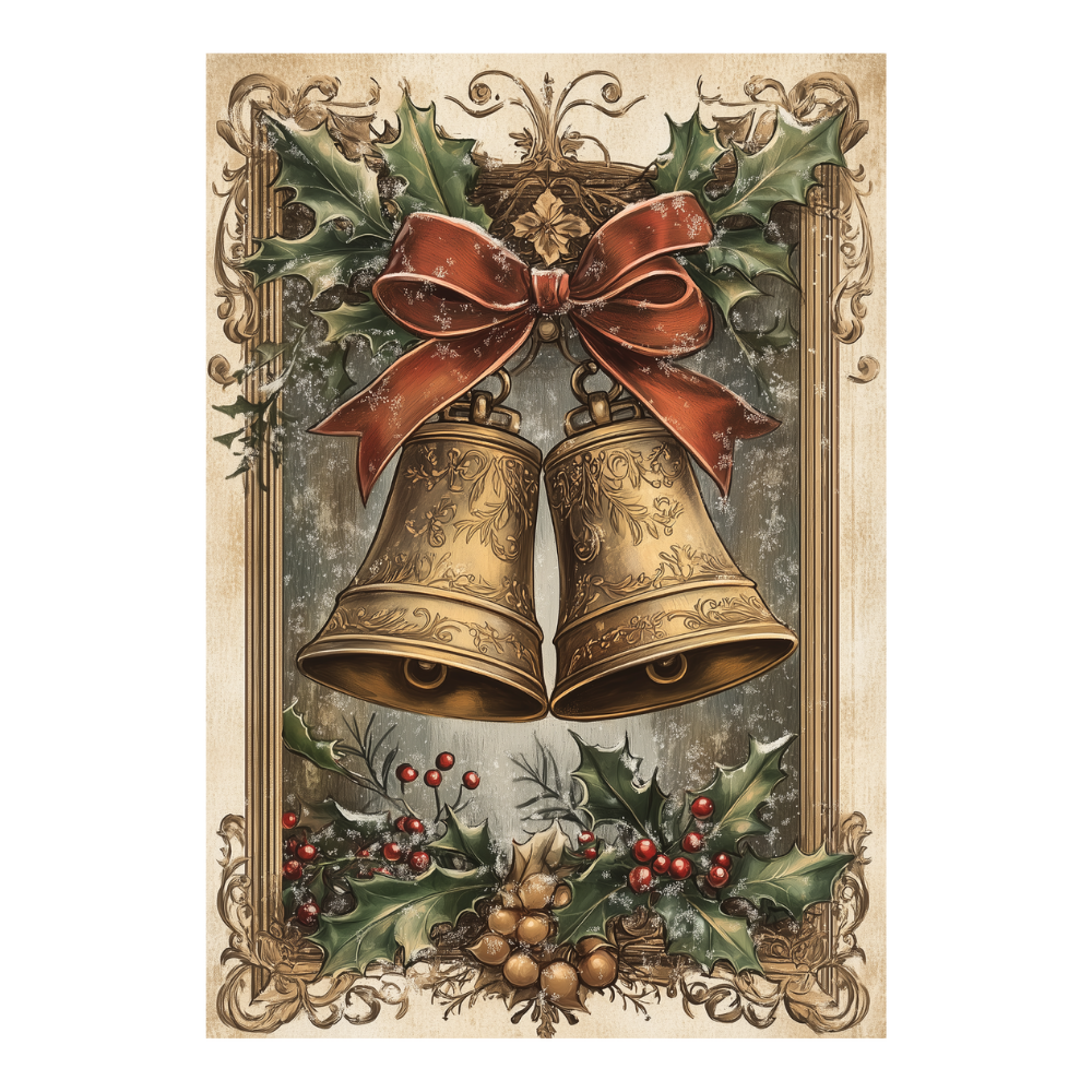Affiches Art Nouveau - Collection Noël Vintage "Cloches de noël"