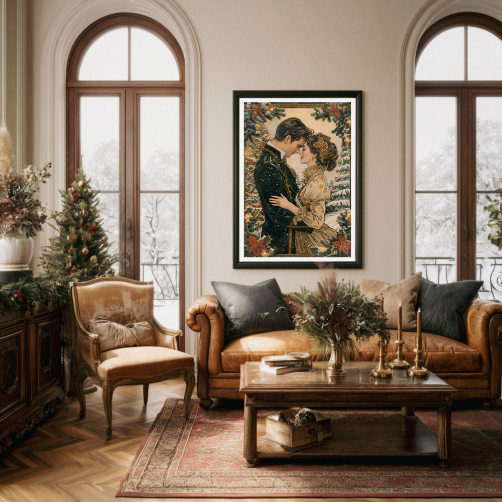 Affiches Art Nouveau - Collection Noël Vintage "Couple de noël"