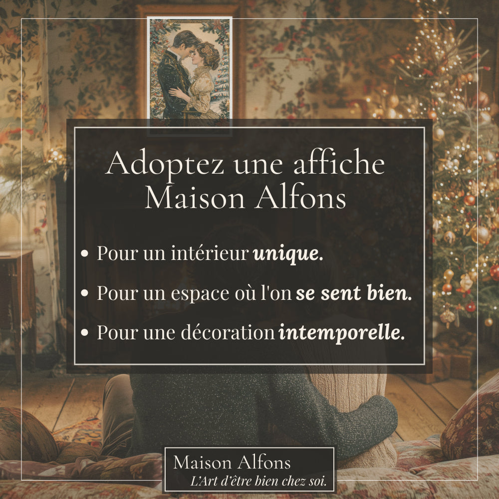 Affiches Art Nouveau - Collection Noël Vintage "Couple de noël"