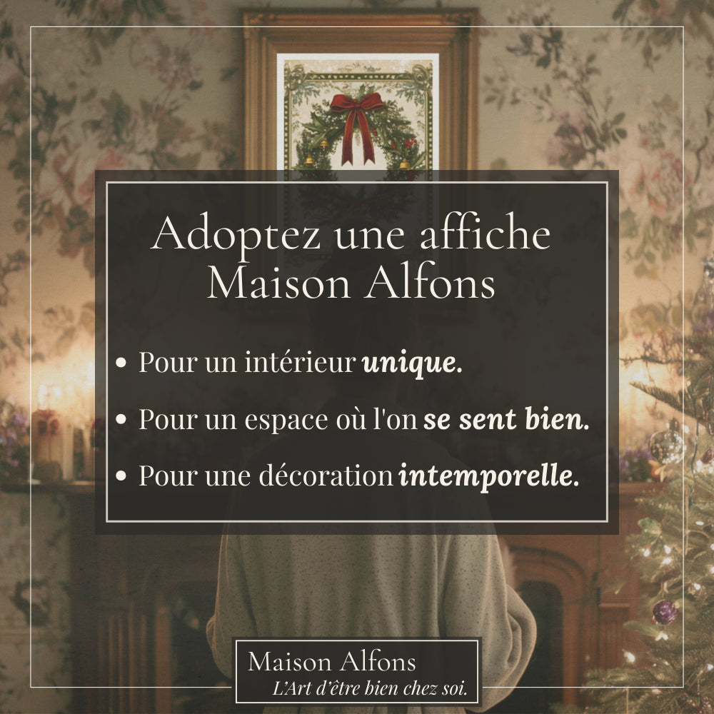 Affiches Art Nouveau - Collection Noël Vintage "Couronne de noël"