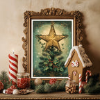 Affiches Art Nouveau - Collection Noël Vintage "Étoile de noël"