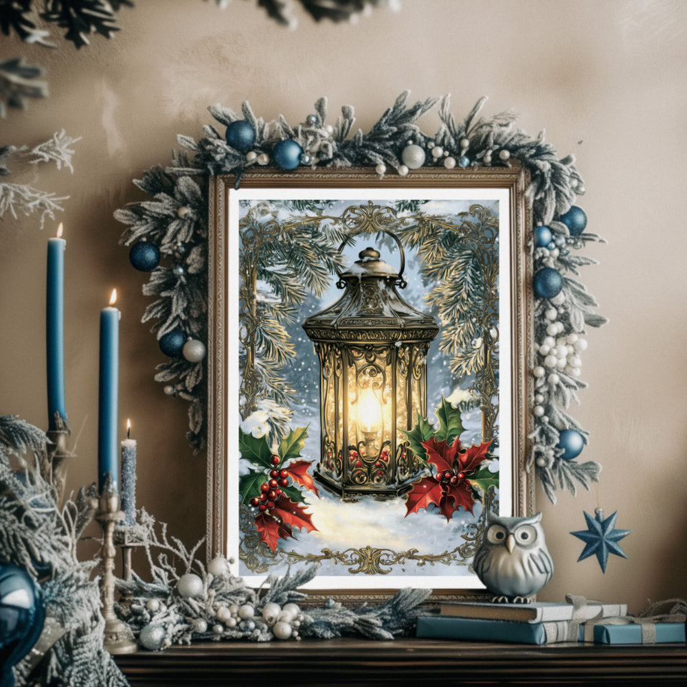 Affiches Art Nouveau - Collection Noël Vintage "Lanterne de noël"