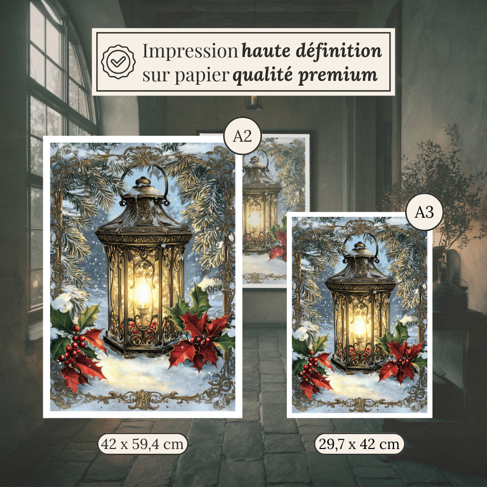 Affiches Art Nouveau - Collection Noël Vintage "Lanterne de noël"