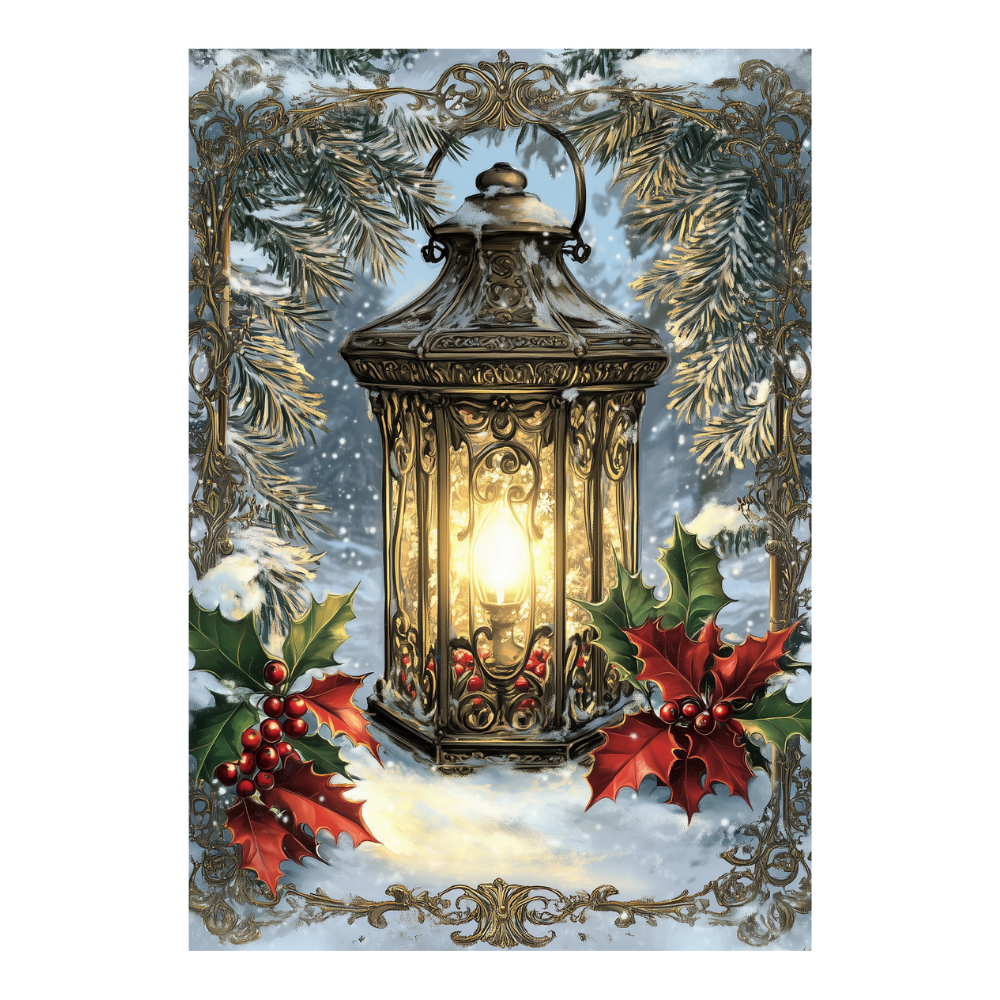 Affiches Art Nouveau - Collection Noël Vintage "Lanterne de noël"