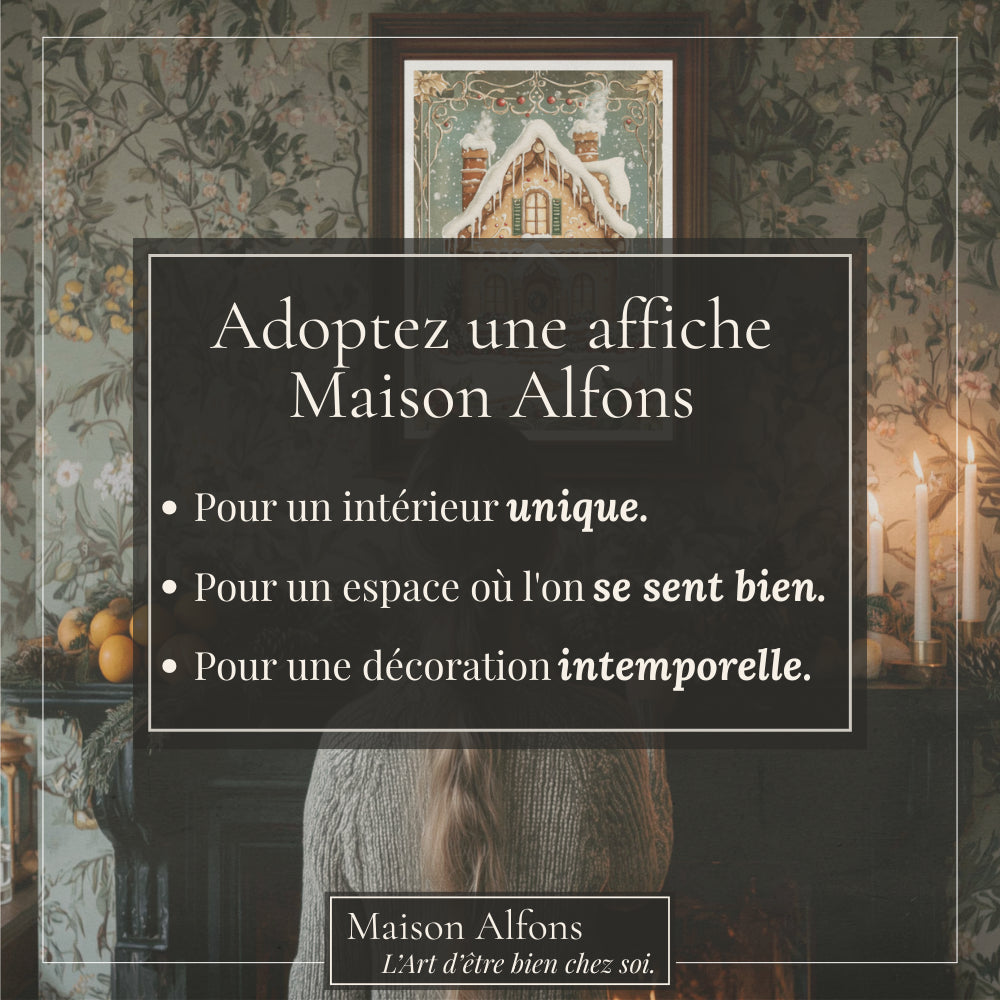 Affiches Art Nouveau - Collection Noël Vintage "Maison pain d'épices"