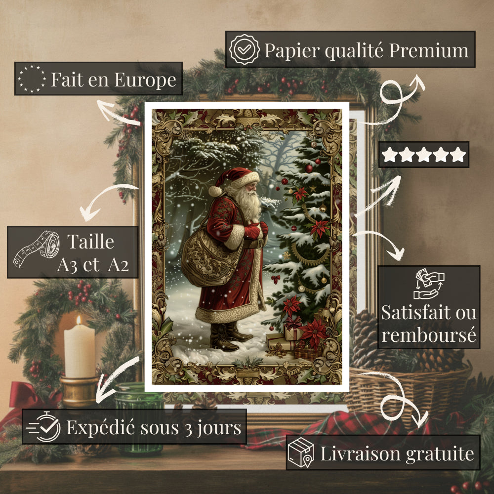 Affiches Art Nouveau - Collection Noël Vintage "Père noël"