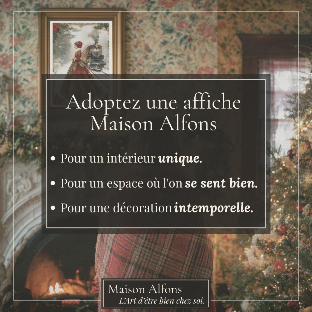 Affiches Art Nouveau - Collection Noël Vintage "Train de noël"
