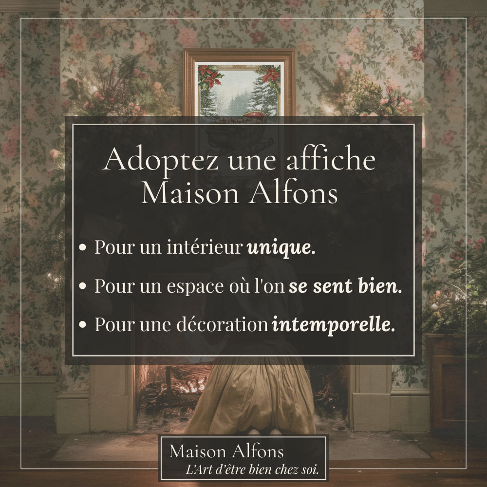 Affiches Art Nouveau -  Collection Noël Vintage "Traîneau de noël"