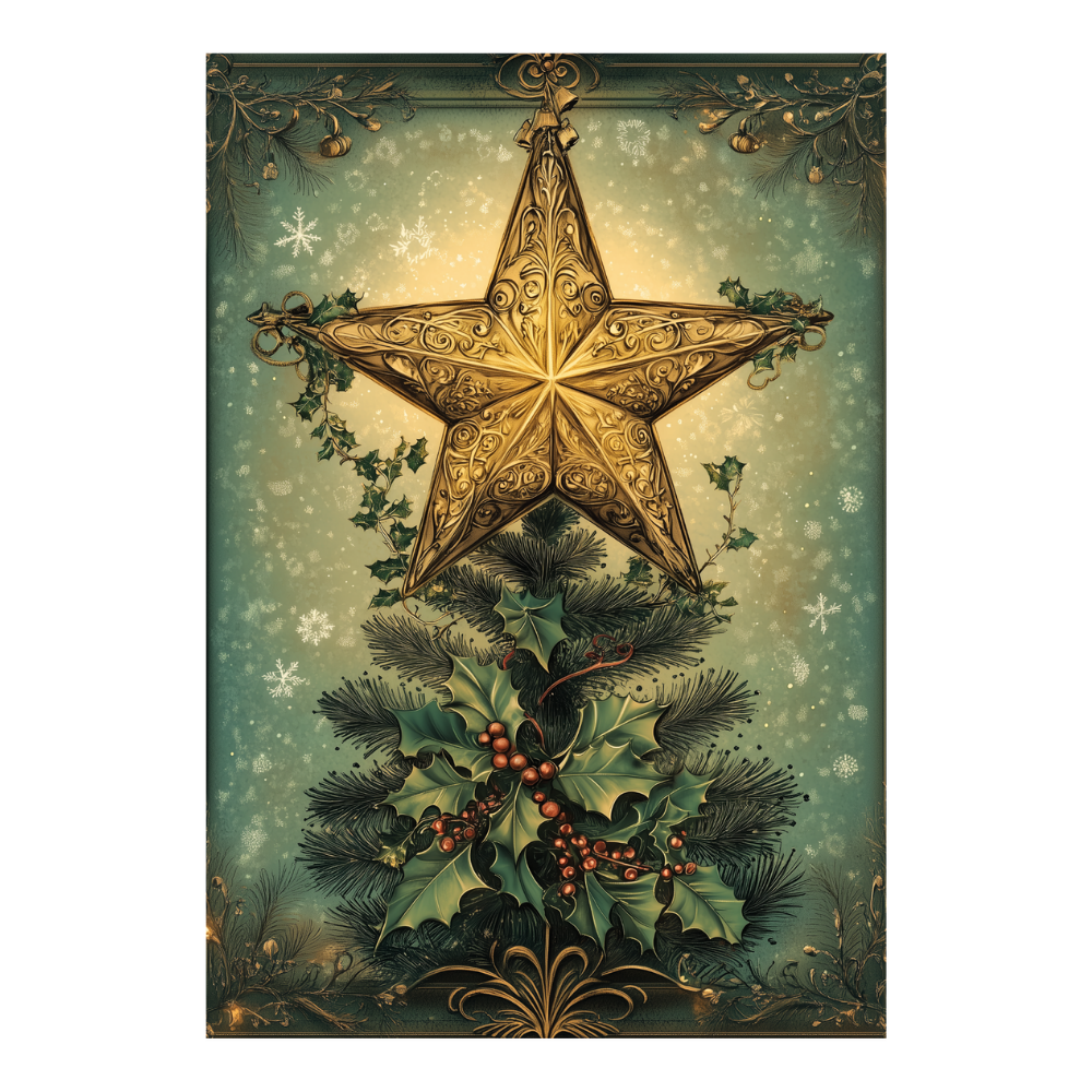 Affiches Art Nouveau - Collection Noël Vintage "Étoile de noël"