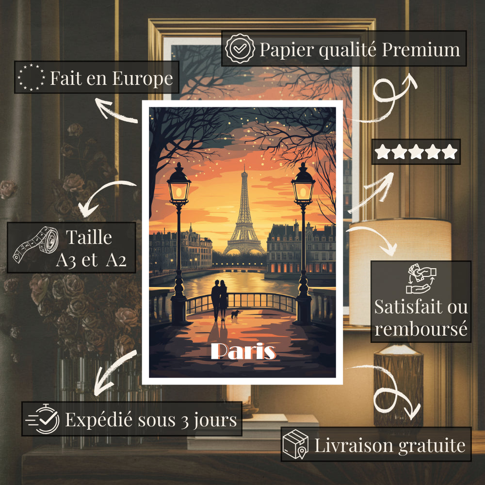 Affiches Art Nouveau - Collection Paris Art Déco "Balade Romantique"