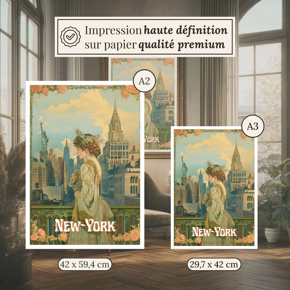 Affiches Art Nouveau - Collection Villes Art Nouveau "New-York"