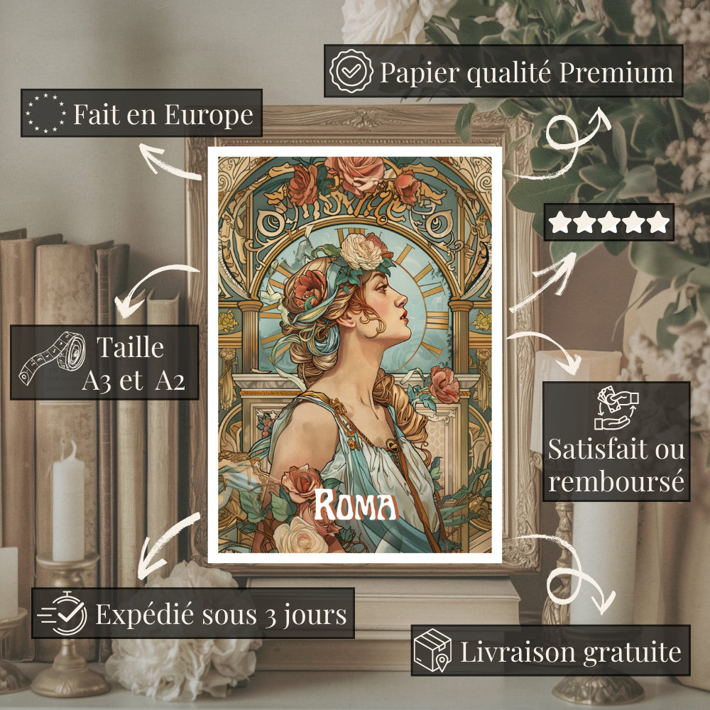 Affiches Art Nouveau - Collection Villes Art Nouveau "Roma"