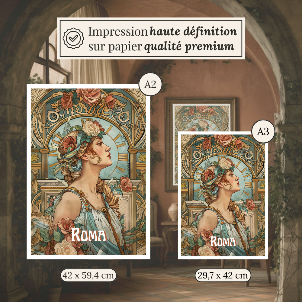 Affiches Art Nouveau - Collection Villes Art Nouveau "Roma"