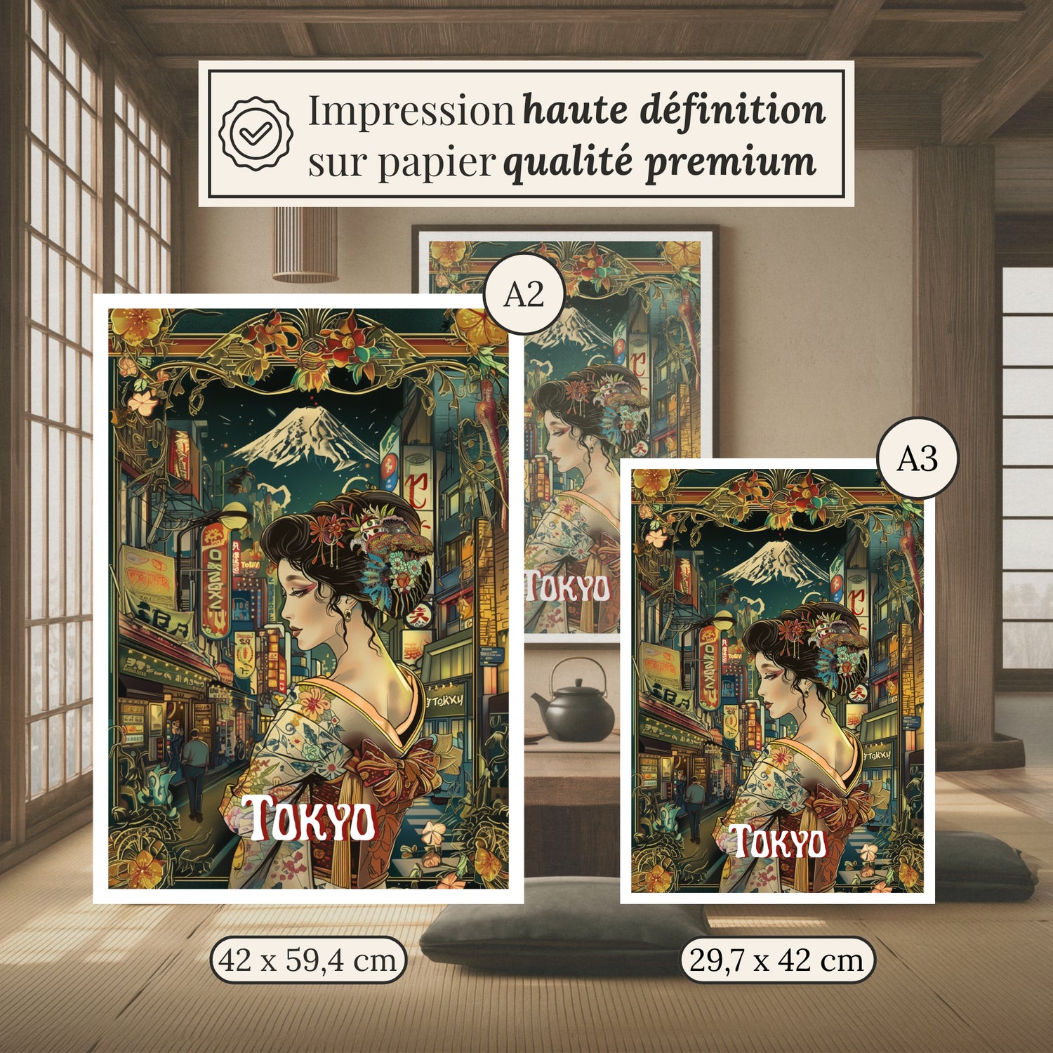 Affiche Villes Art Nouveau "Tokyo"