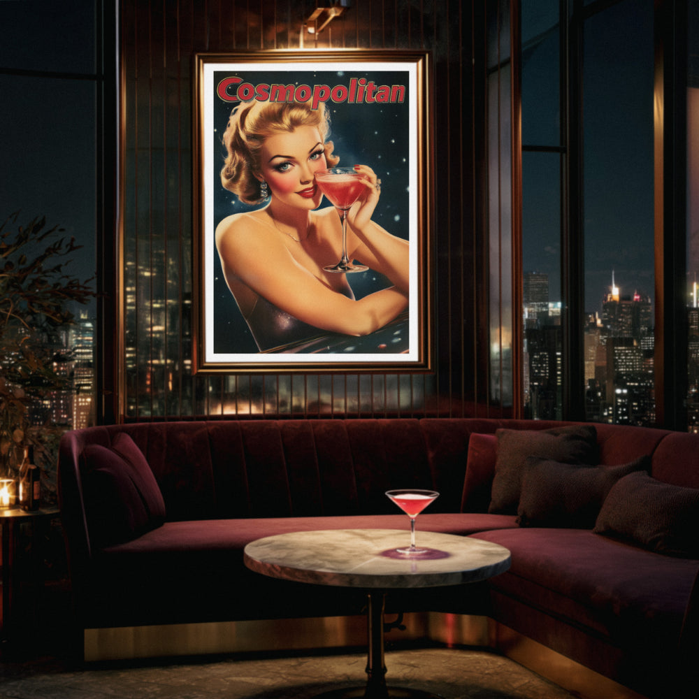 Affiches Rétro - Collection Cocktails Vintage "Cosmopolitan"