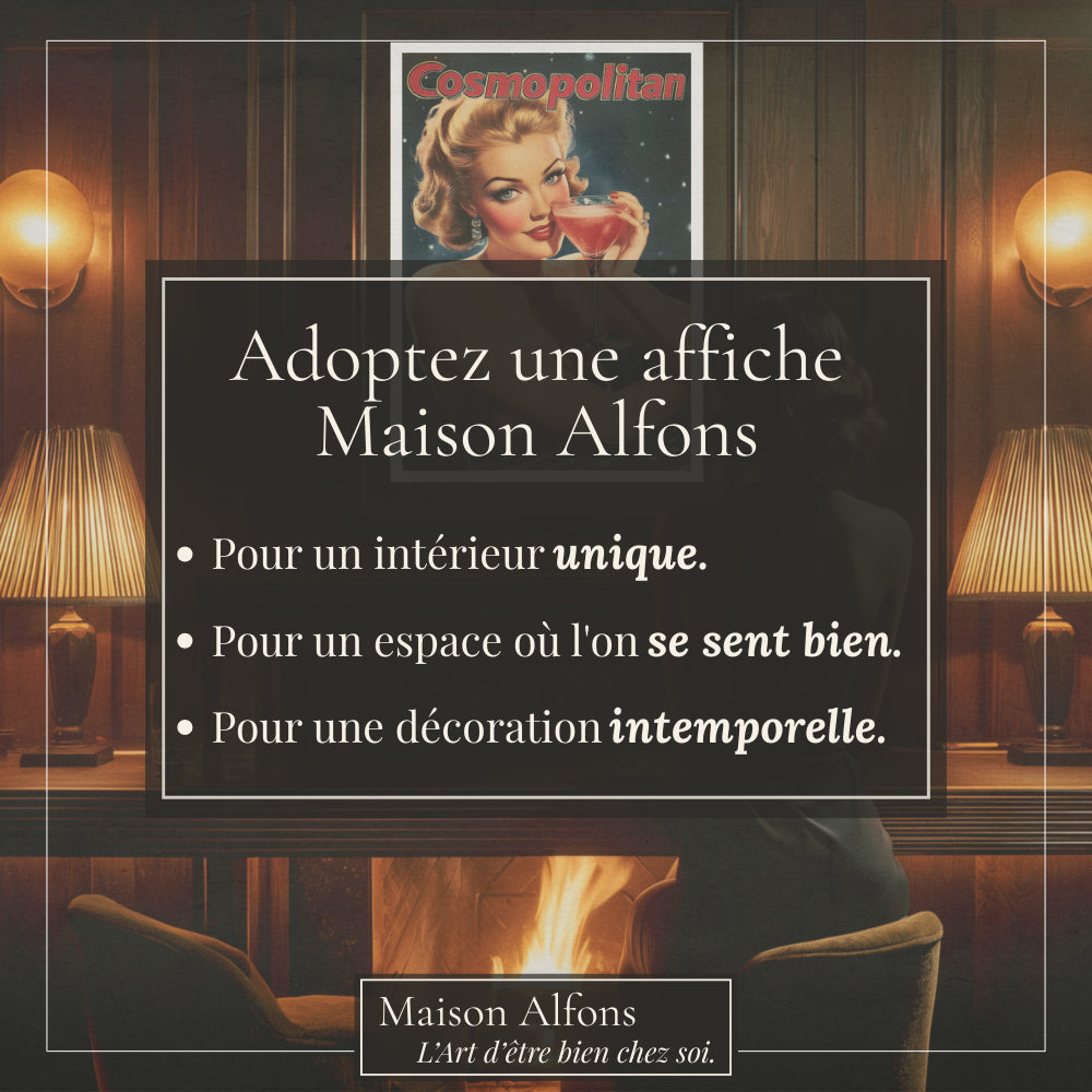 Affiches Rétro - Collection Cocktails Vintage "Cosmopolitan"