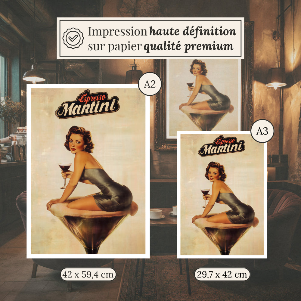 Affiches Rétro - Collection Cocktails Vintage "Espresso Martini"
