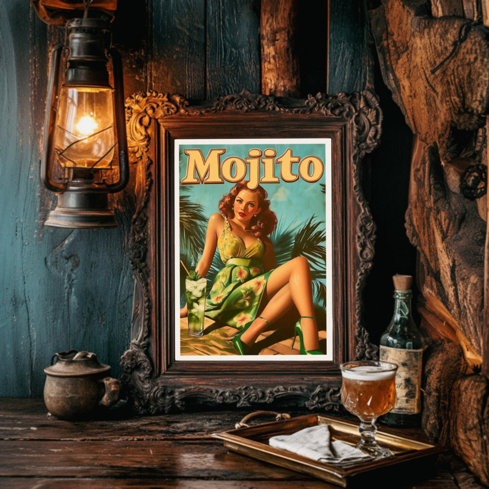 Affiches Rétro - Collection Cocktails Vintage "Mojito"