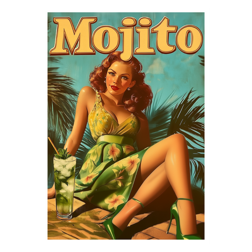 Affiches Rétro - Collection Cocktails Vintage "Mojito"