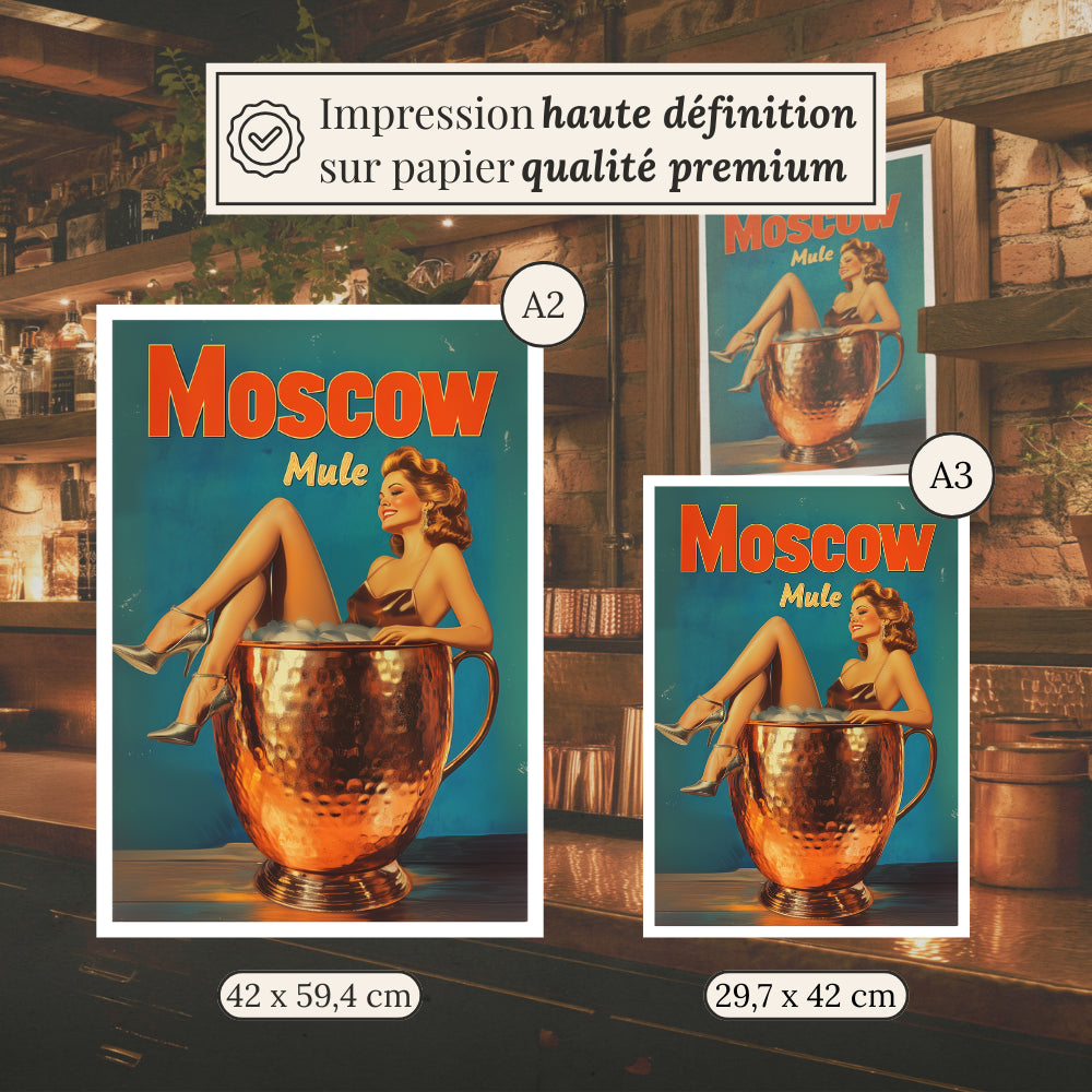 Affiches Rétro - Collection Cocktails Vintage "Moscow Mule"