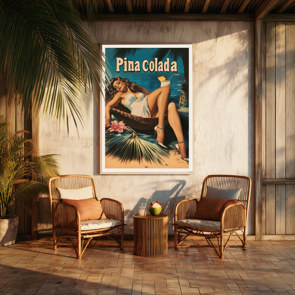 Affiches Rétro - Collection Cocktails Vintage "Piña Colada"