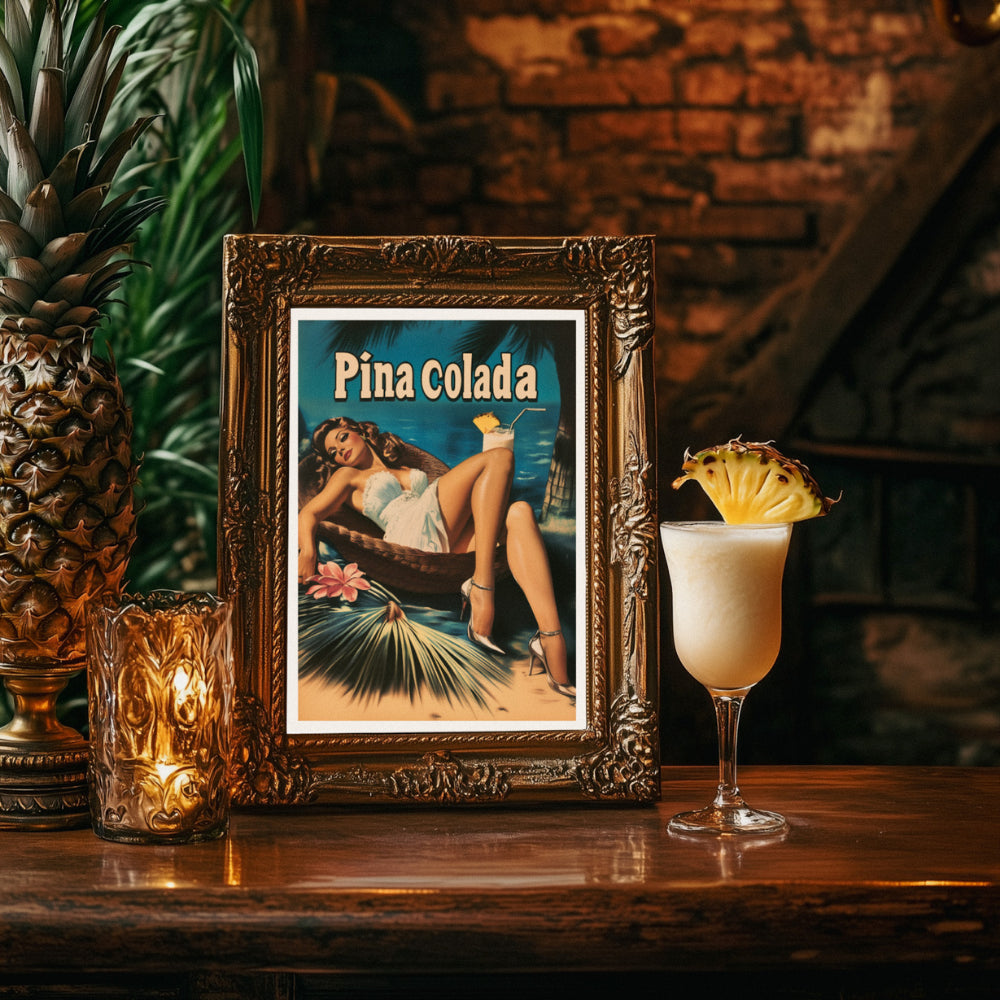 Affiches Rétro - Collection Cocktails Vintage "Piña Colada"