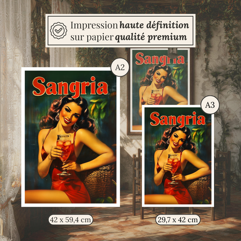 Affiches Rétro - Collection Cocktails Vintage "Sangria"