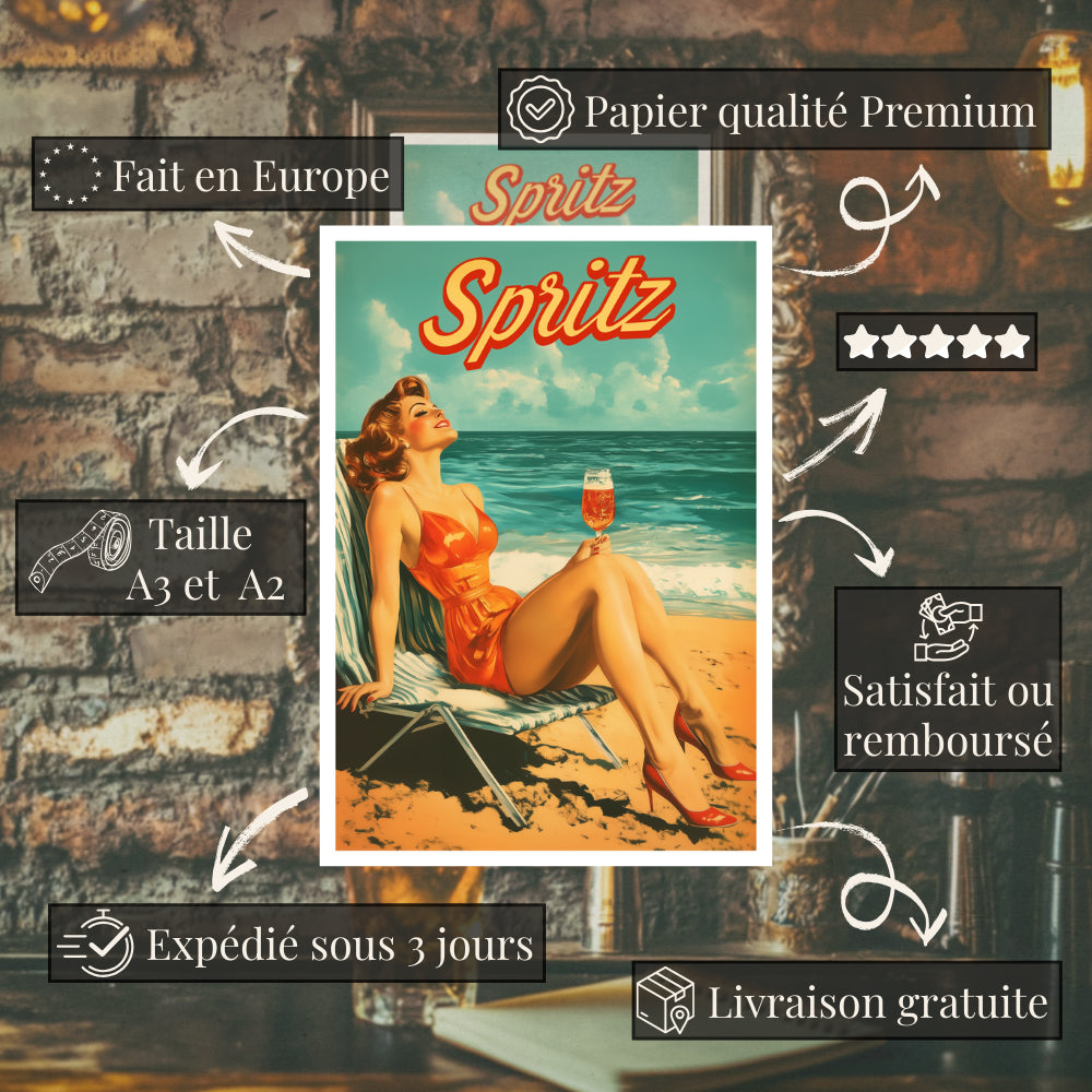Affiches Rétro - Collection Cocktails Vintage "Spritz"