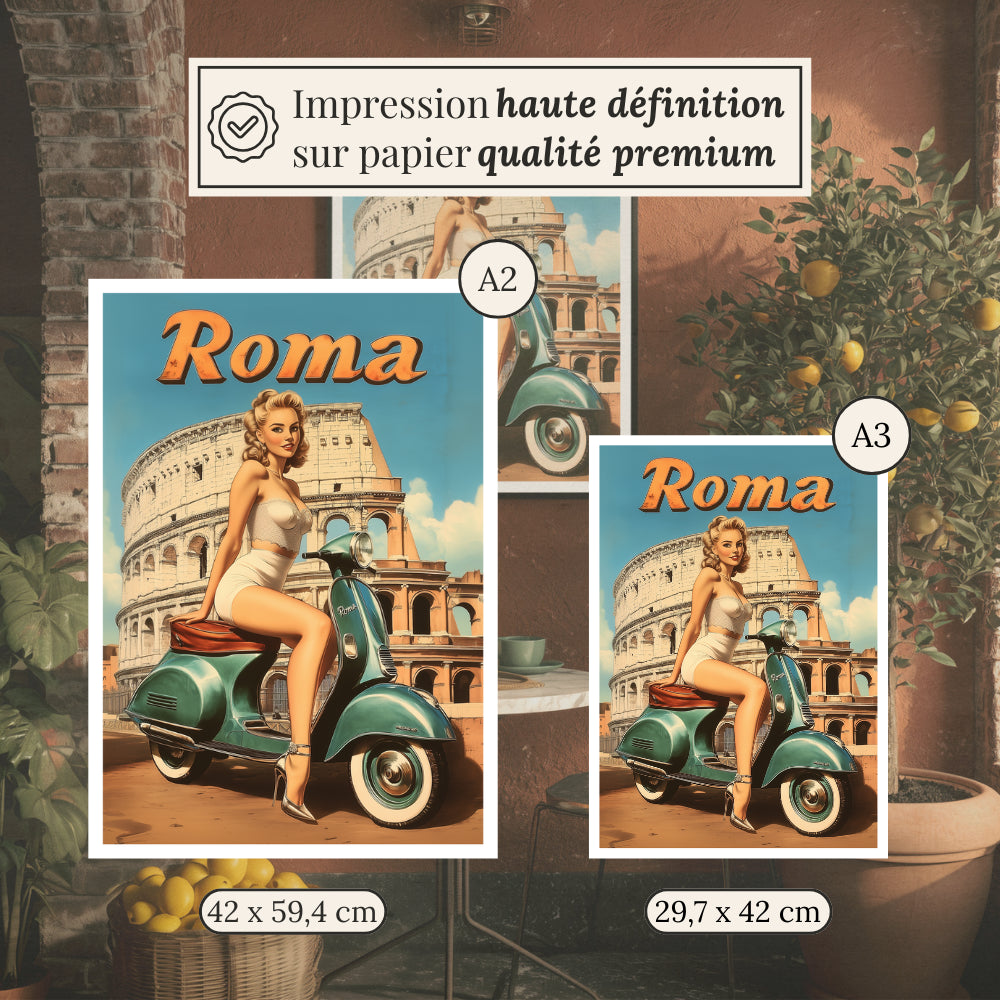 Affiches Rétro - Collection Villes Rétro "Roma"