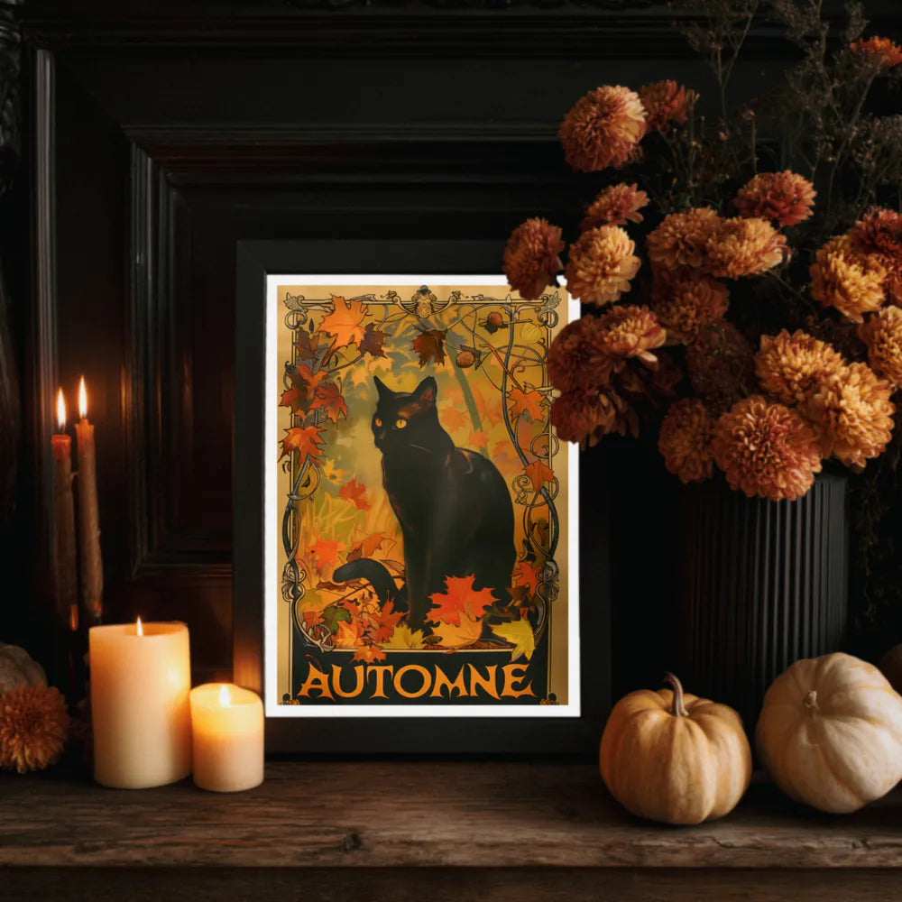 Affiche Art Nouveau - Affiche Automne "Le chat noir"