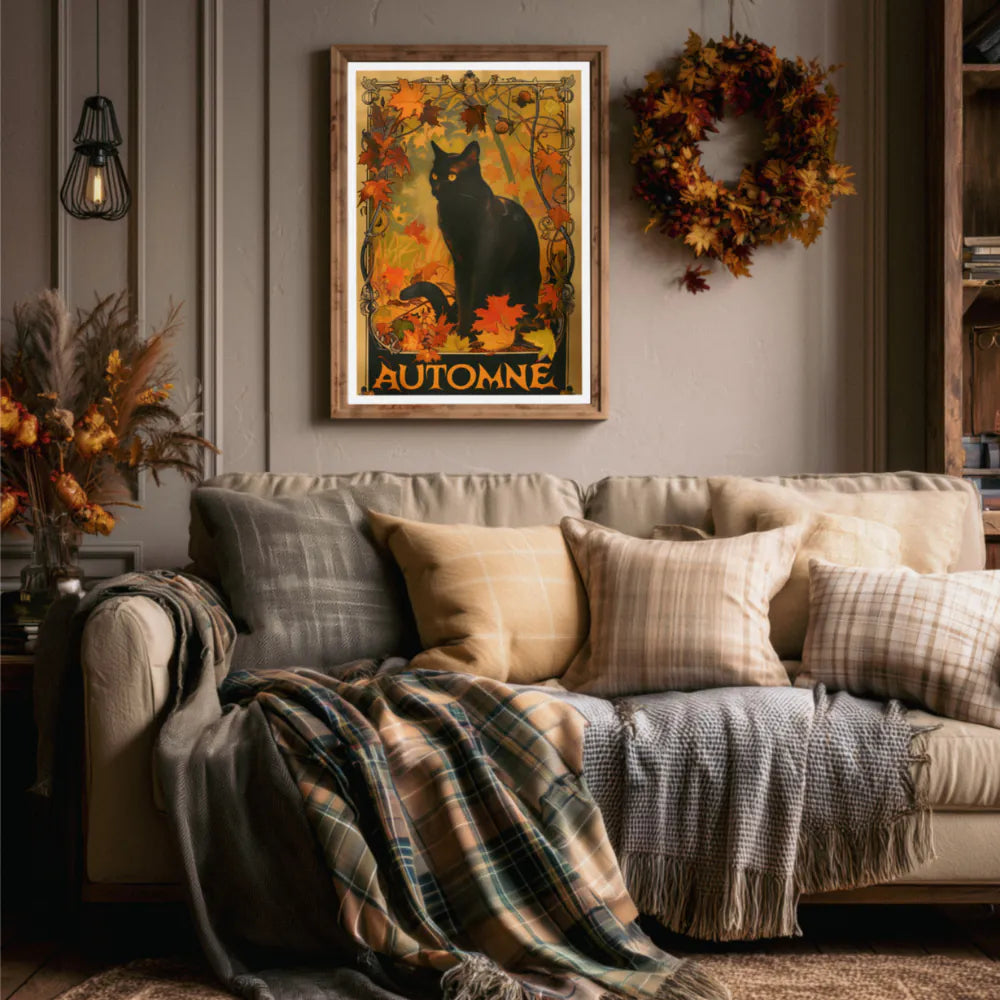Affiche Art Nouveau - Affiche Automne "Le chat noir"