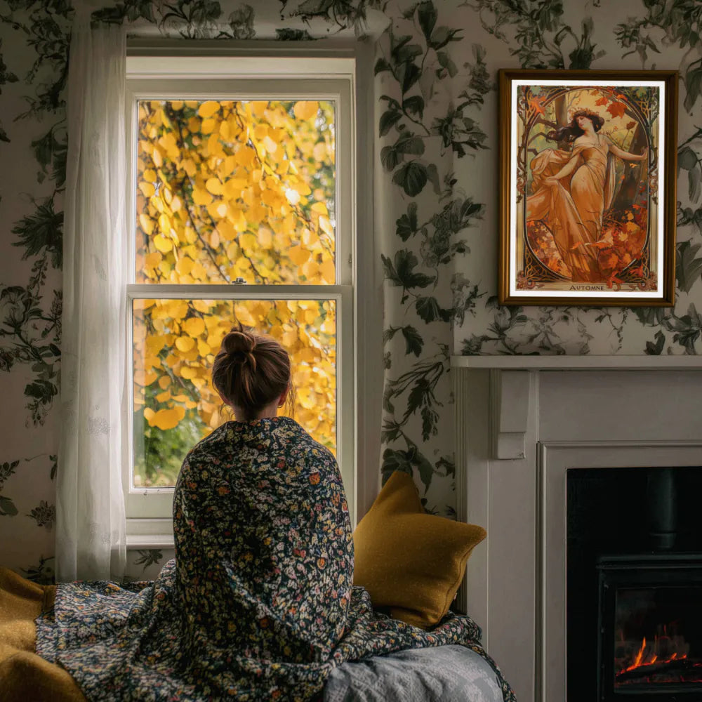 Affiche Art Nouveau - Affiche Automne "Balade dans les bois"