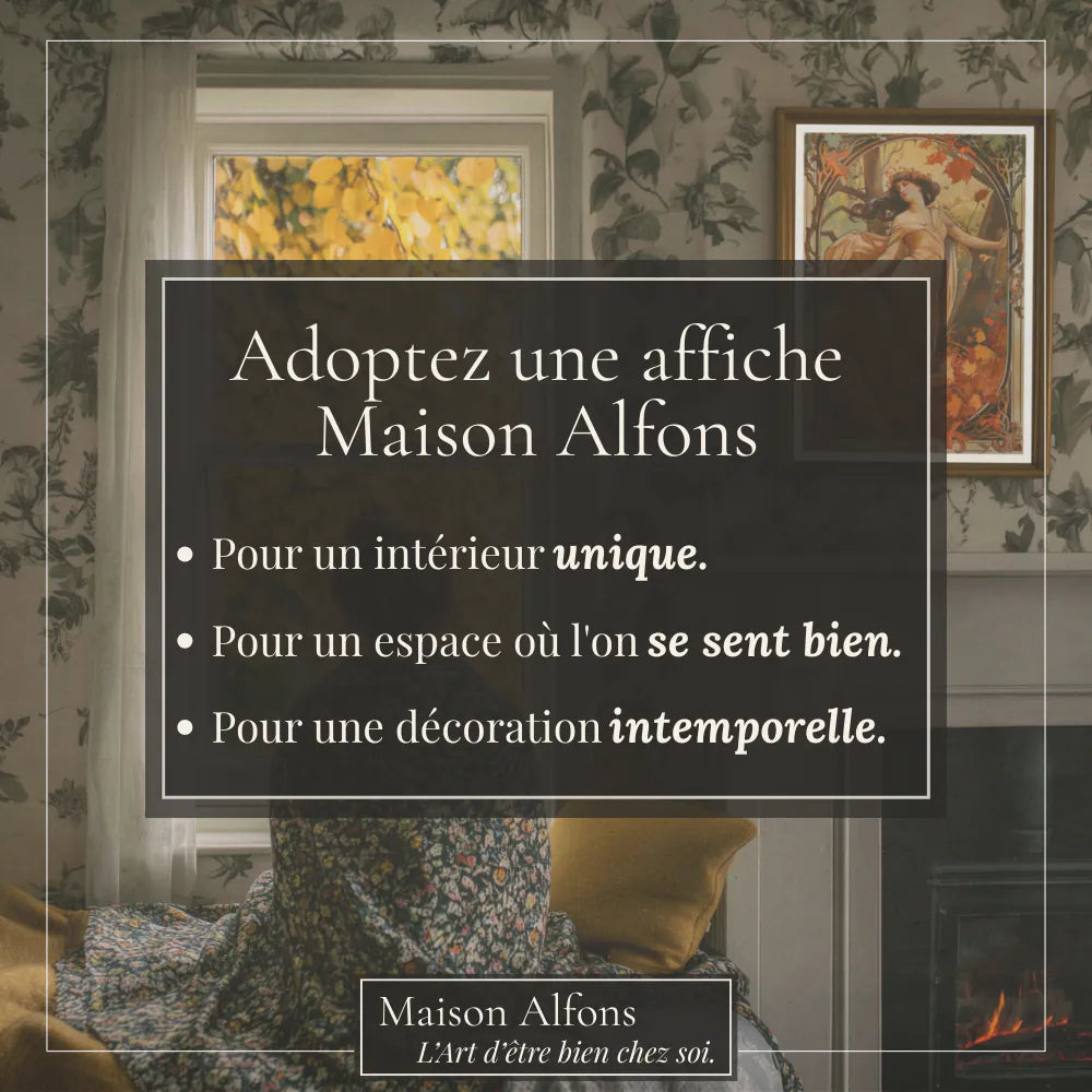 Affiche Art Nouveau - Affiche Automne "Balade dans les bois"