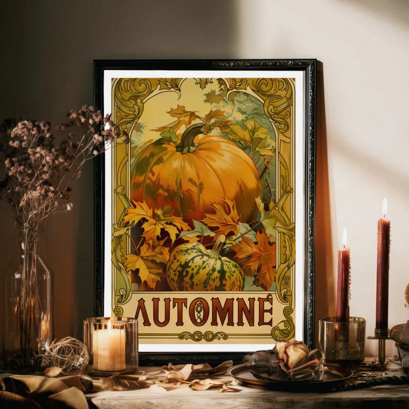 Affiche Automne "Citrouilles"