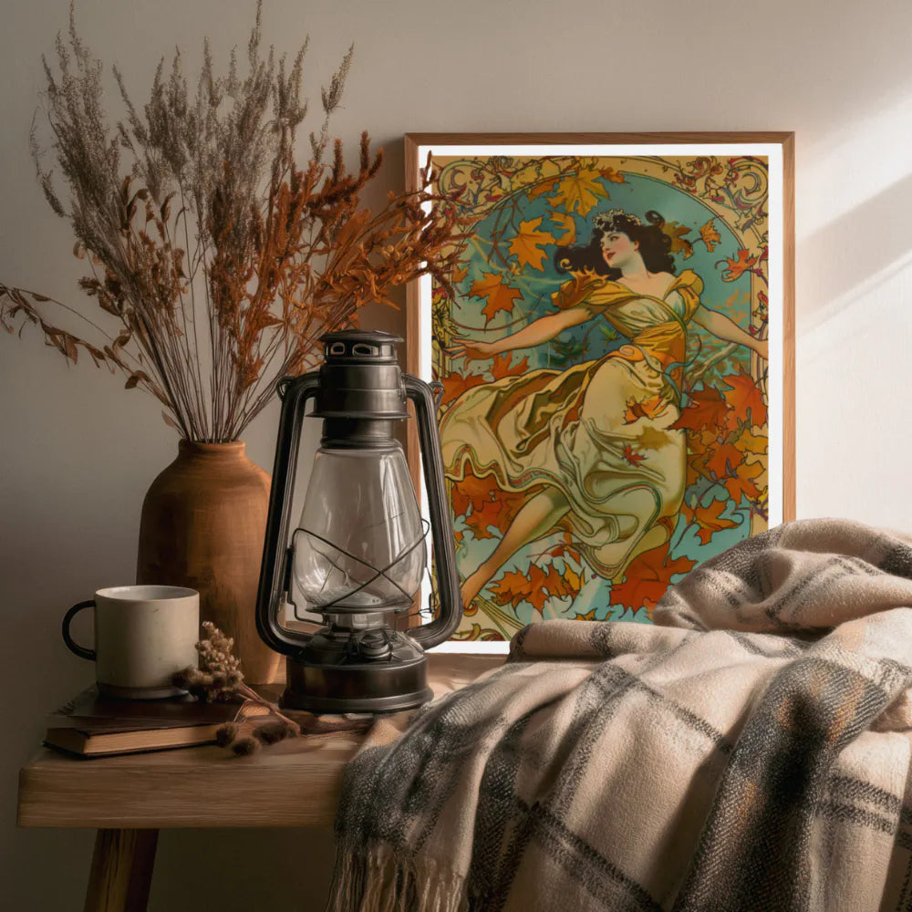 Affiche Art Nouveau - Affiche Automne "Danse des feuilles"