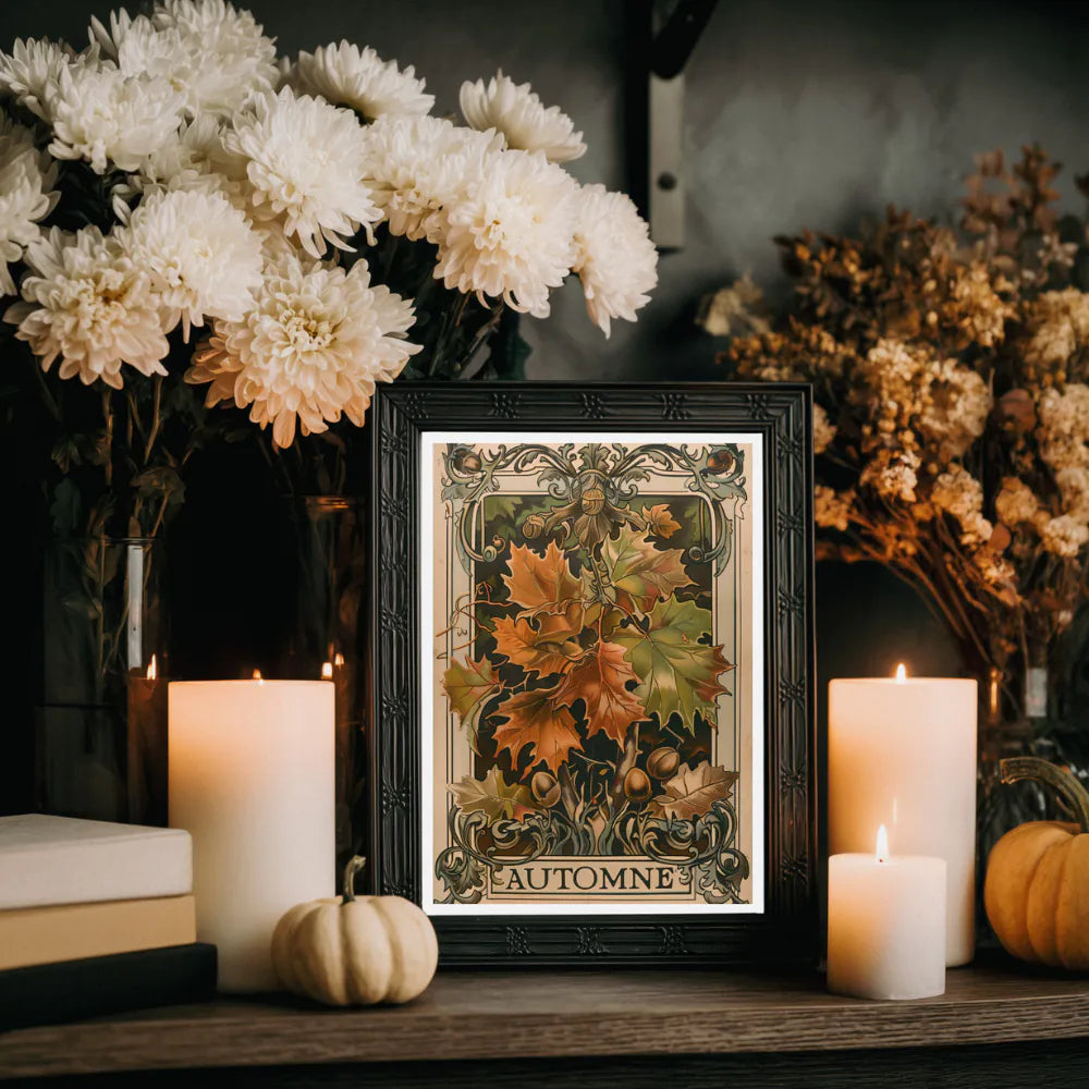 Affiche Art Nouveau - Affiche Automne "Feuilles Mortes"