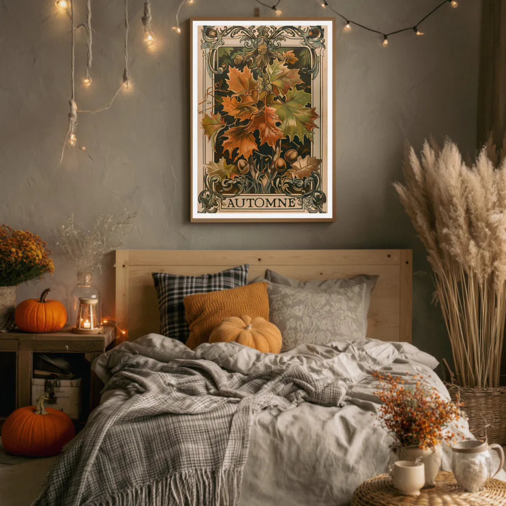 Affiche Art Nouveau - Affiche Automne "Feuilles Mortes"