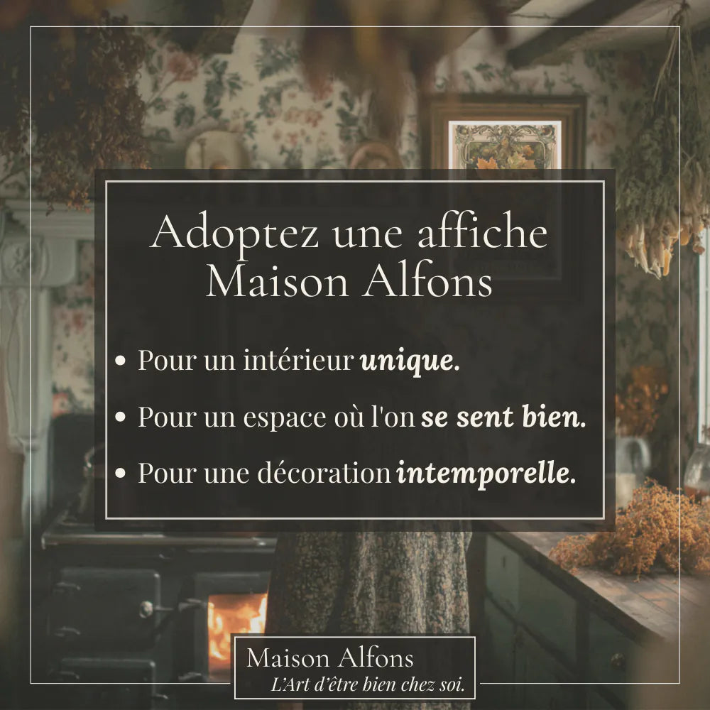 Affiche Art Nouveau - Affiche Automne "Feuilles Mortes"