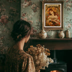 Affiche Art Nouveau - Affiche Automne "La femme au chat noir"