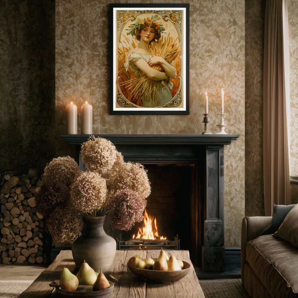 Affiche Art nouveau - Affiche Automne "La femme aux blés"