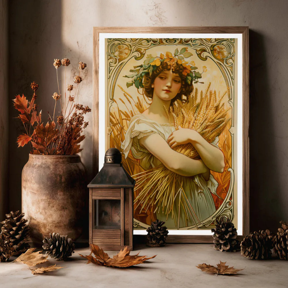 Affiche Art nouveau - Affiche Automne "La femme aux blés"