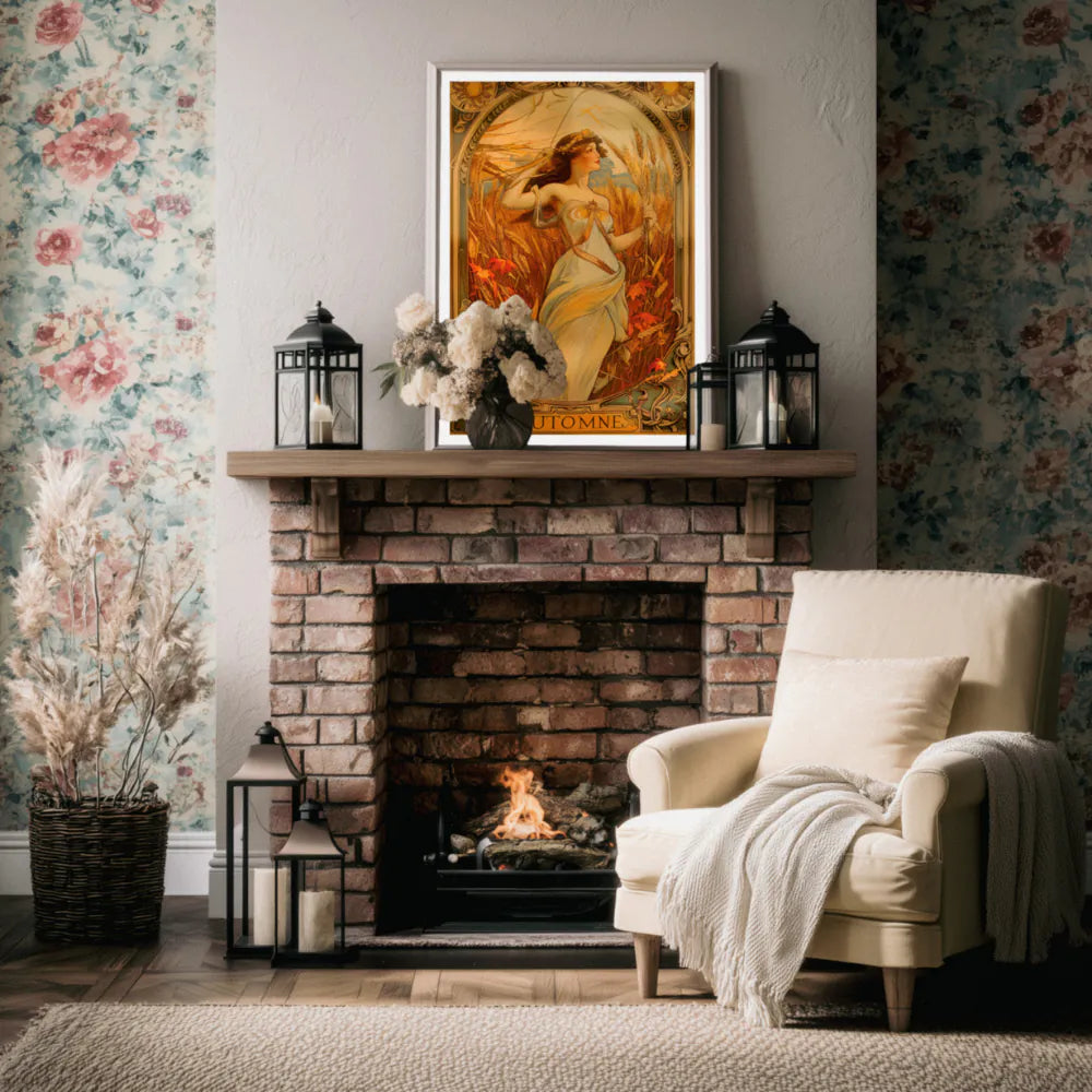 Affiche Art Nouveau - Affiche Automne "La muse des blés"