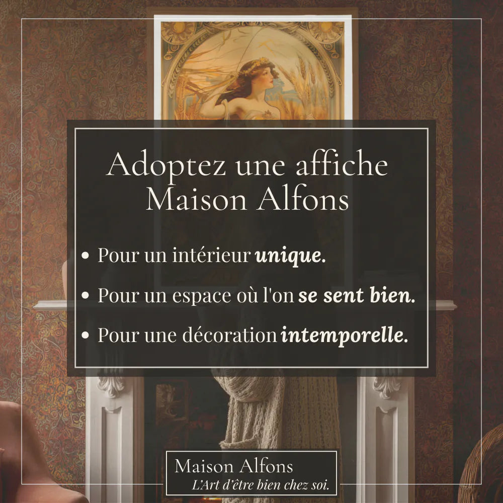 Affiche Art Nouveau - Affiche Automne "La muse des blés"