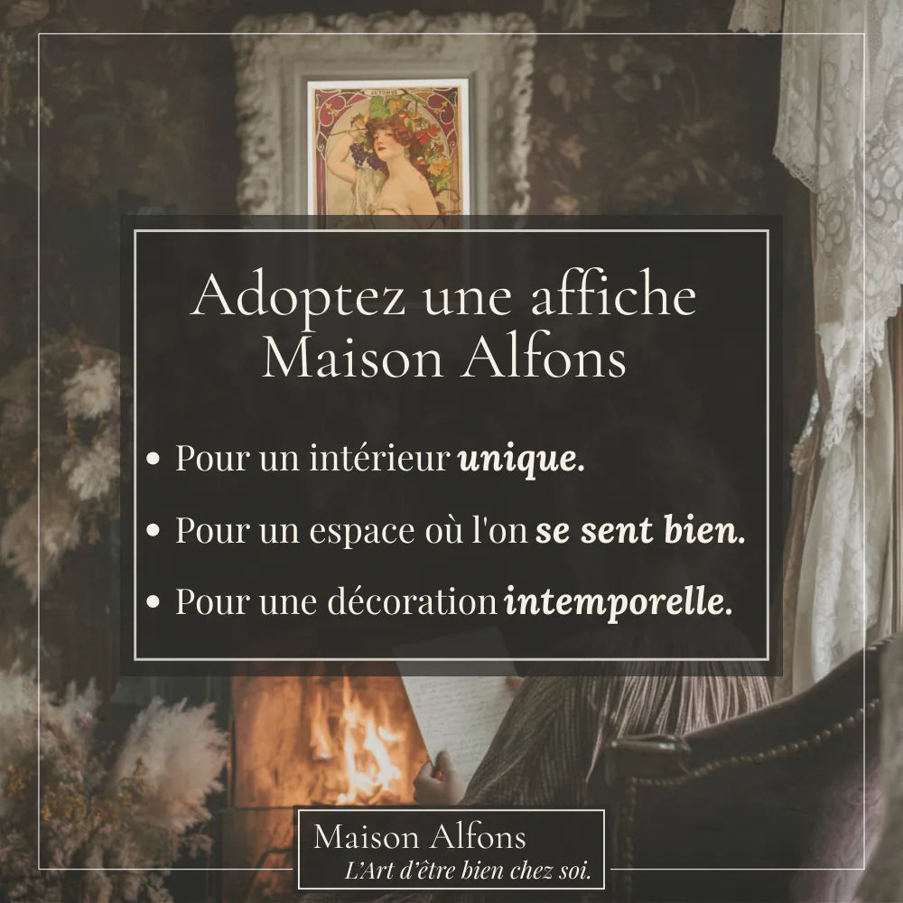 Affiche Art Nouveau - Affiche Automne "La muse des vendanges"