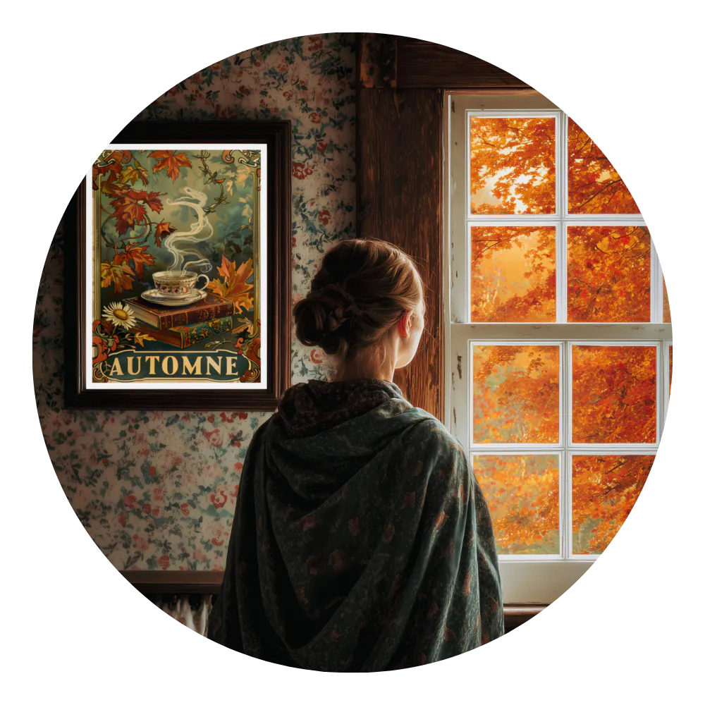 Affiche Art Nouveau - Affiche Automne "Thé Fumant"
