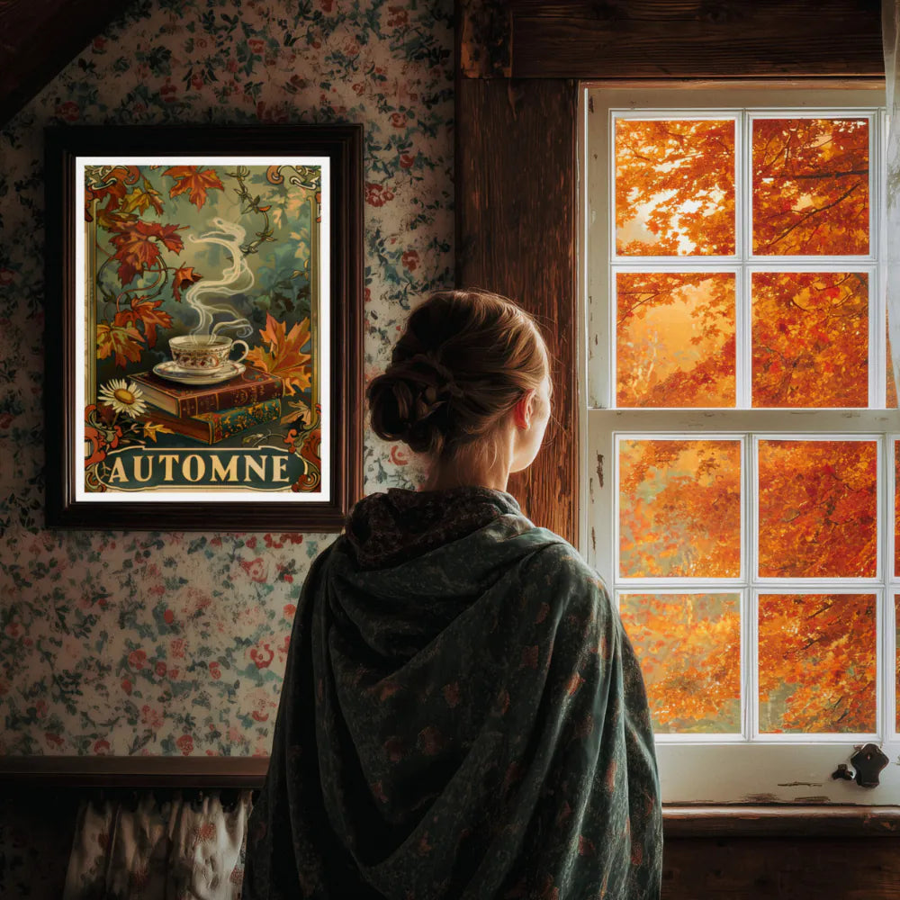Affiche Art Nouveau - Affiche Automne "Thé Fumant"