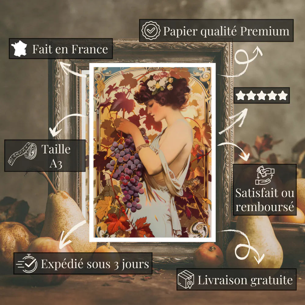 Affiche Art nouveau - Affiche Automne "Vendanges tardives"