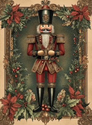 Affiche Noël Vintage - Affiche marché de noel - Casse-Noisette Classique et Festif - Décoration Noël Traditionnel Maison Alfons-2